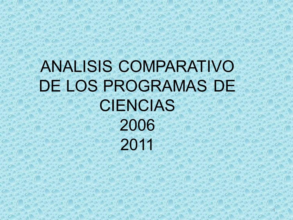 ANALISIS COMPARATIVO DE LOS PROGRAMAS DE CIENCIAS