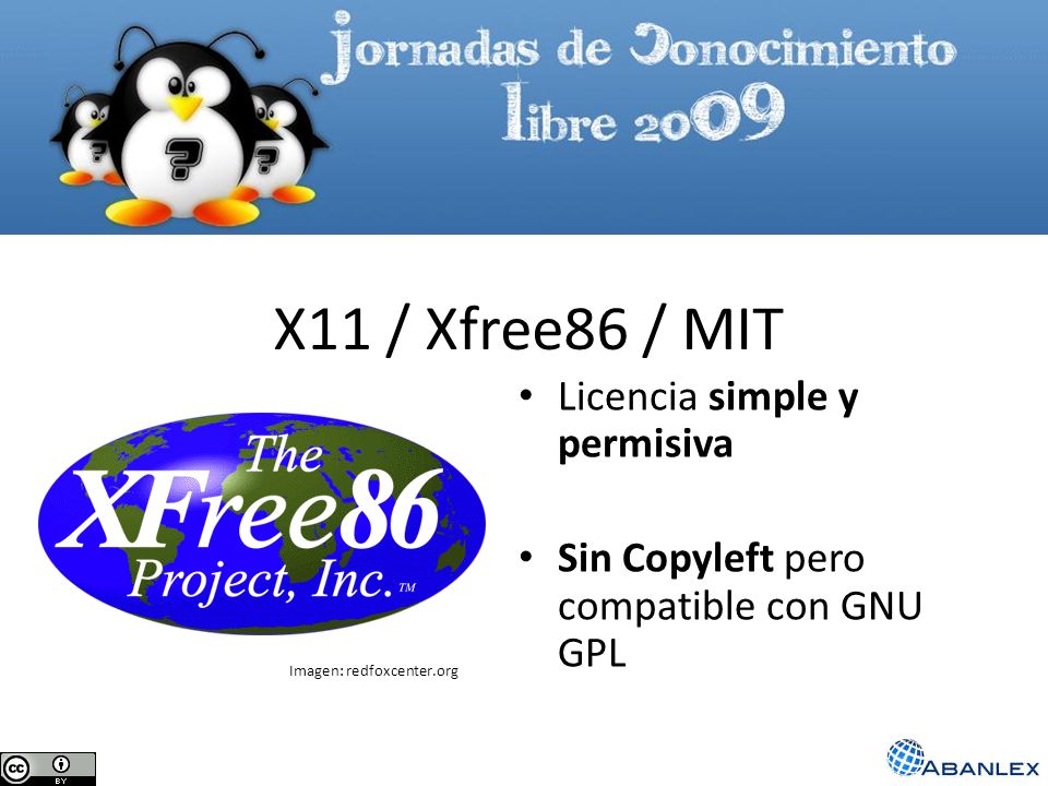 X11 / Xfree86 / MIT Licencia simple y permisiva