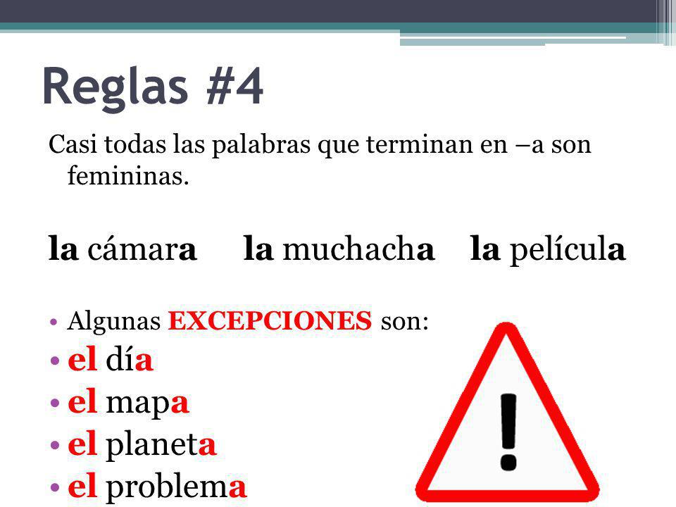 Reglas #4 la cámara la muchacha la película el día el mapa el planeta