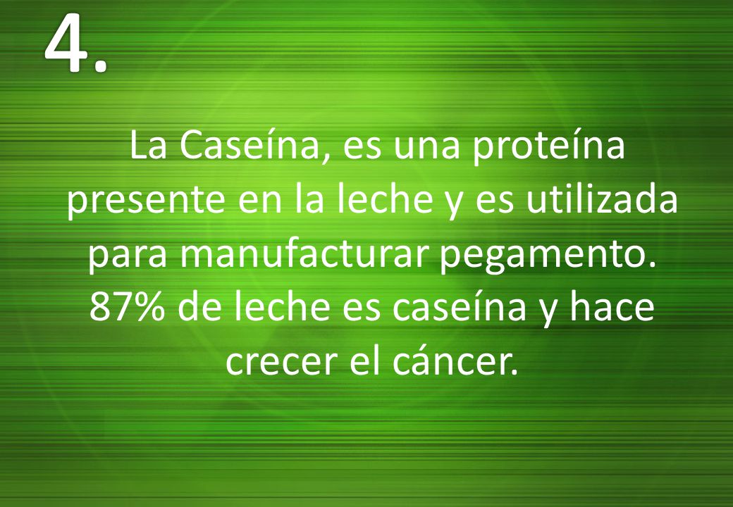 4. La Caseína, es una proteína presente en la leche y es utilizada para manufacturar pegamento.