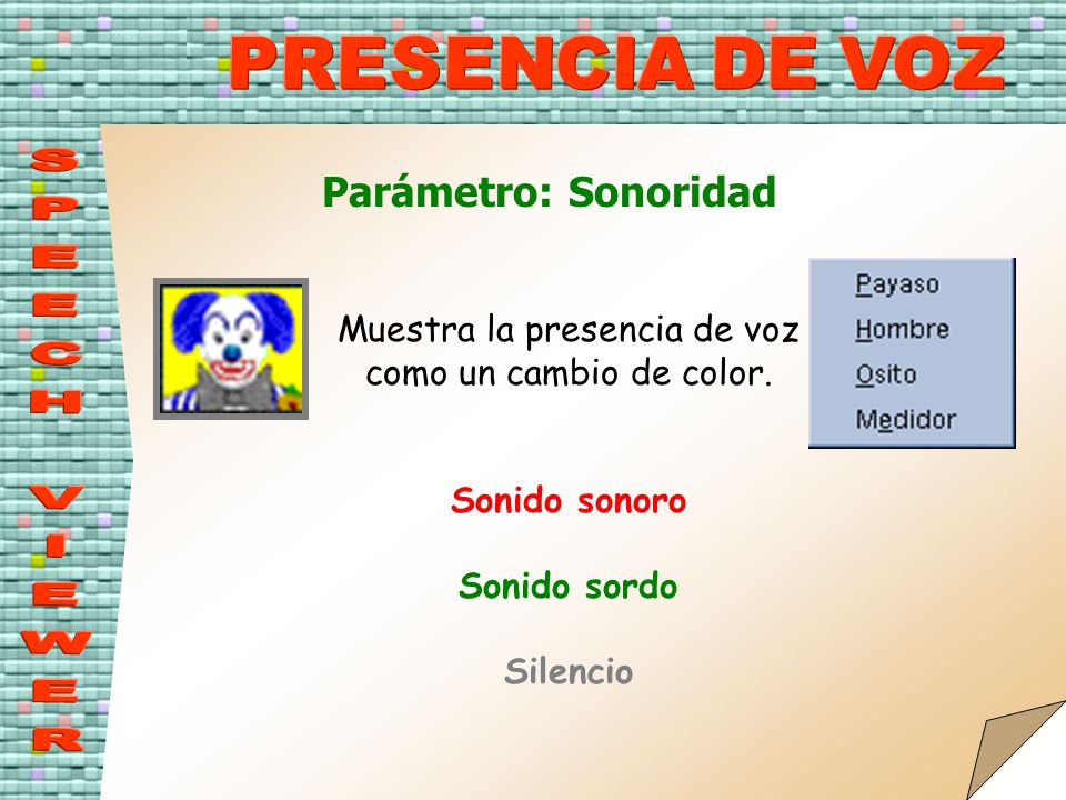 Muestra la presencia de voz como un cambio de color.