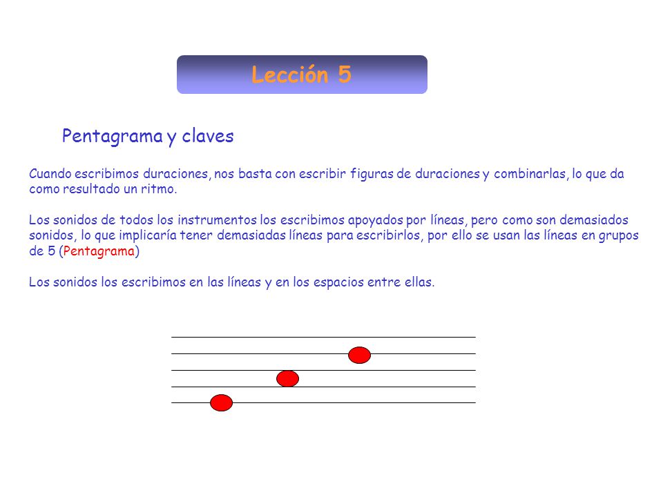 Lección 5 Pentagrama y claves
