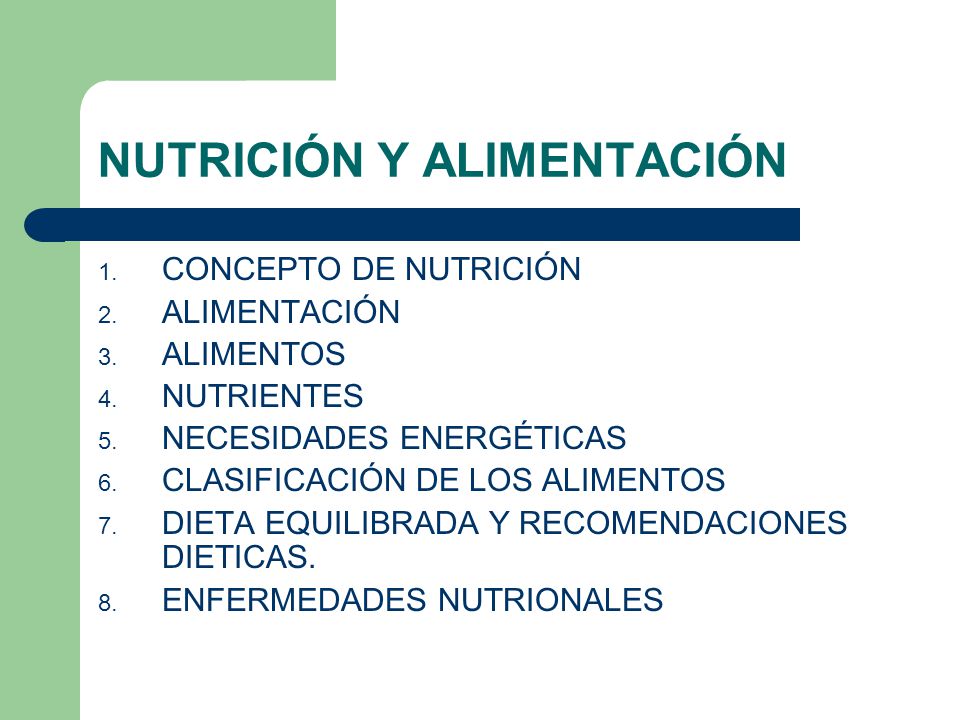 NUTRICIÓN Y ALIMENTACIÓN