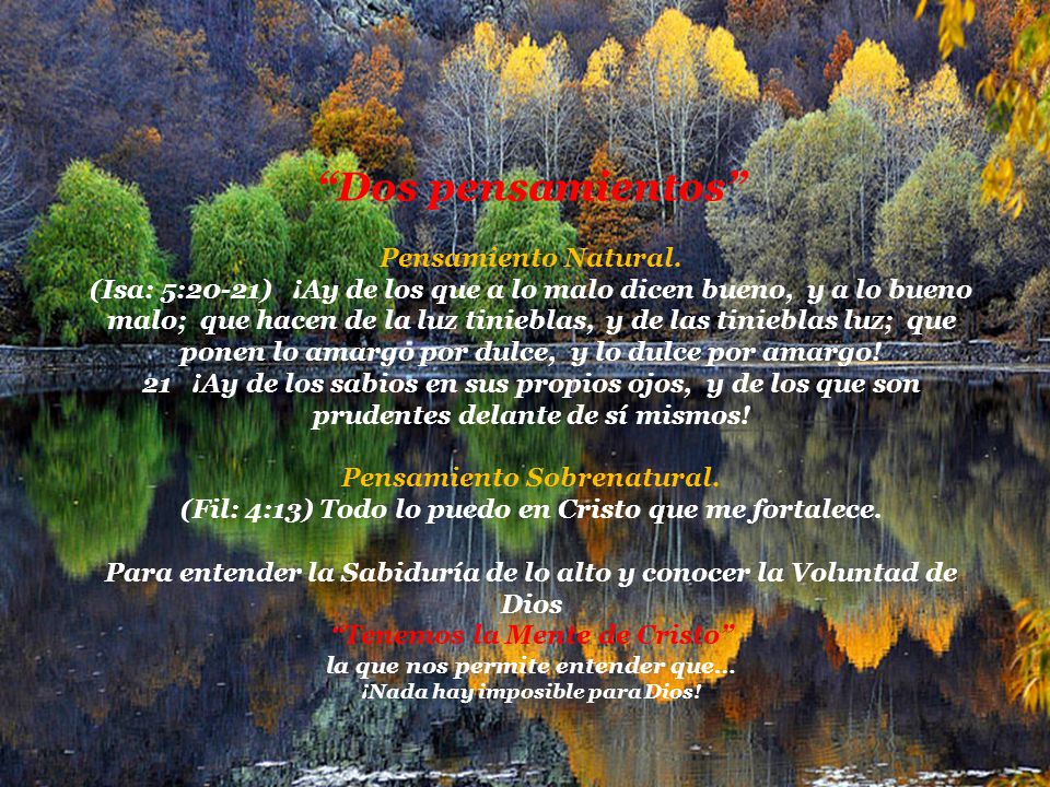 Tenemos la Mente de Cristo ¡Nada hay imposible para Dios!