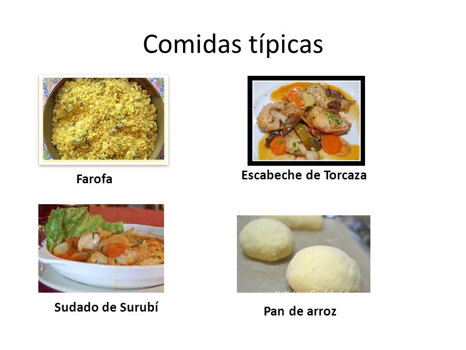 Comidas típicas Escabeche de Torcaza Farofa Sudado de Surubí
