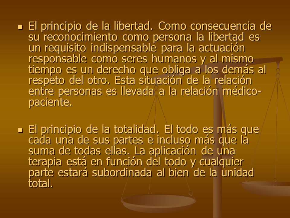 El principio de la libertad