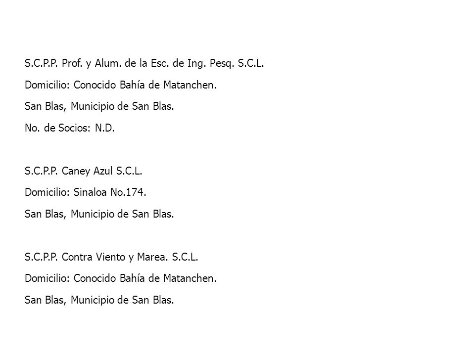 S.C.P.P. Prof. y Alum. de la Esc. de Ing. Pesq. S.C.L.
