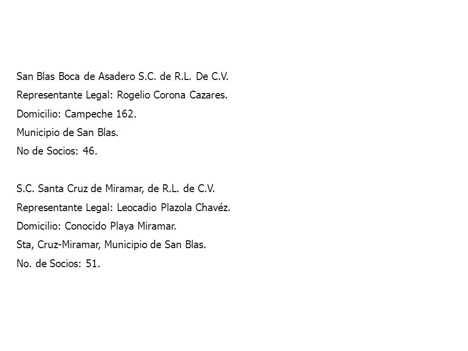 San Blas Boca de Asadero S.C. de R.L. De C.V.