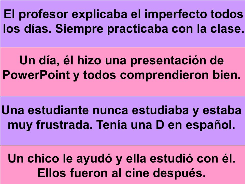 Un chico le ayudó y ella estudió con él. Ellos fueron al cine después.
