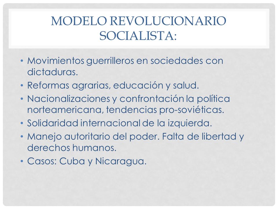 Modelo revolucionario socialista: