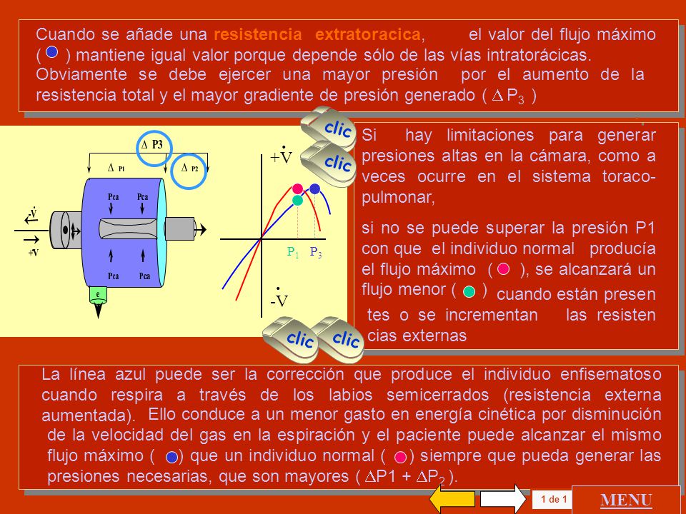Cuando se añade una resistencia extratoracica, el valor del flujo máximo ( ) mantiene igual valor porque depende sólo de las vías intratorácicas.