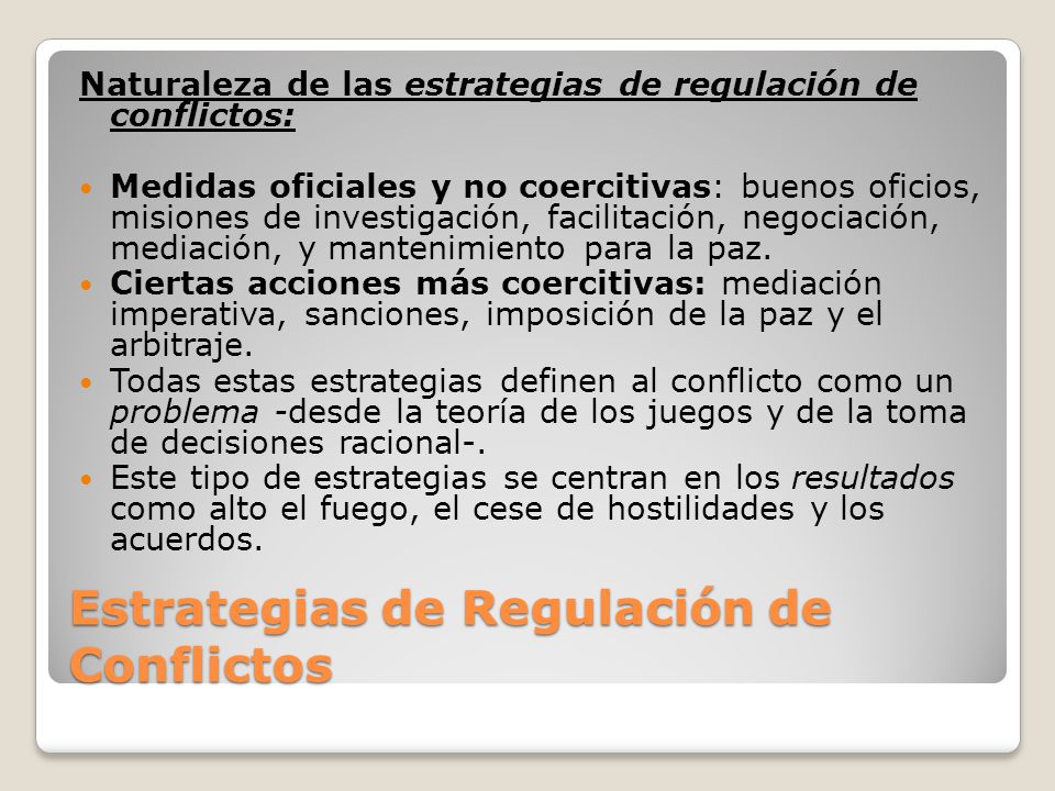 Estrategias de Regulación de Conflictos