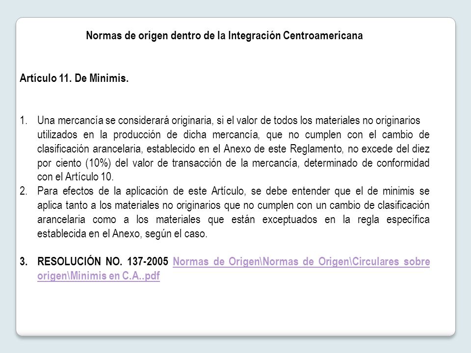 Normas de origen dentro de la Integración Centroamericana