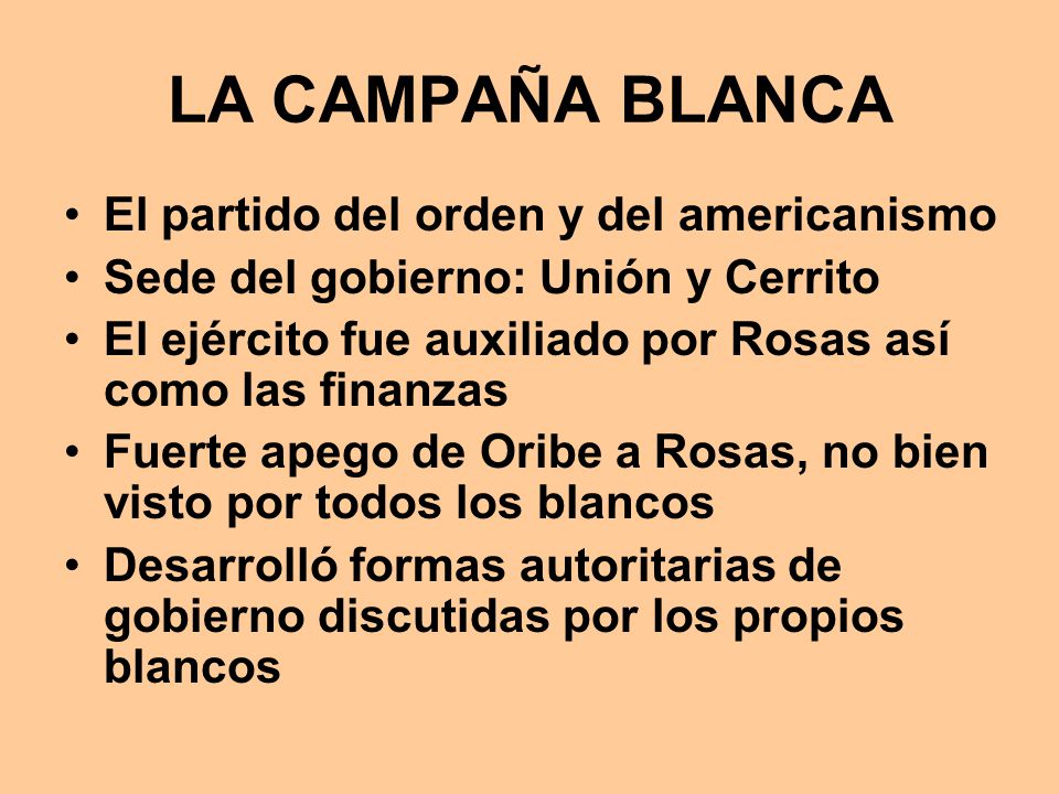 LA CAMPAÑA BLANCA El partido del orden y del americanismo
