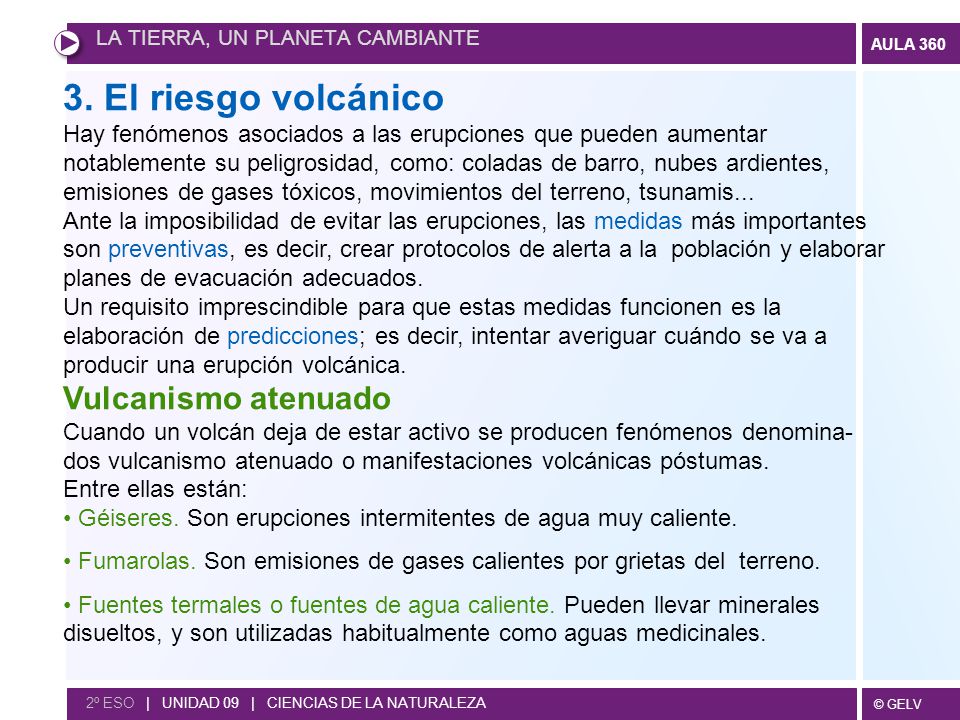 3. El riesgo volcánico Vulcanismo atenuado
