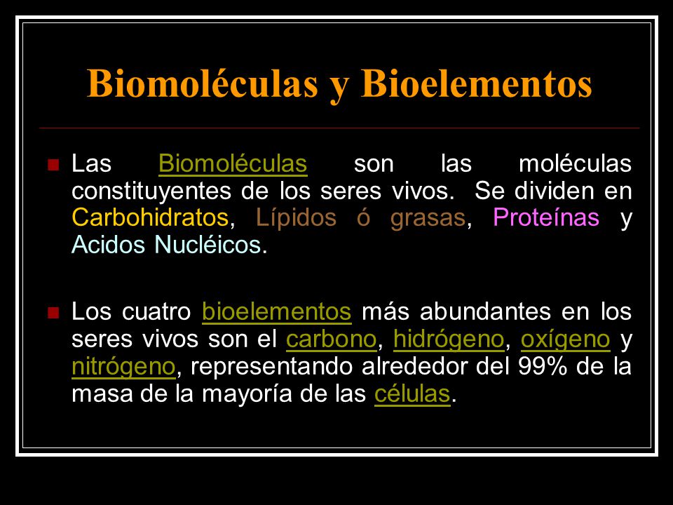 Biomoléculas y Bioelementos