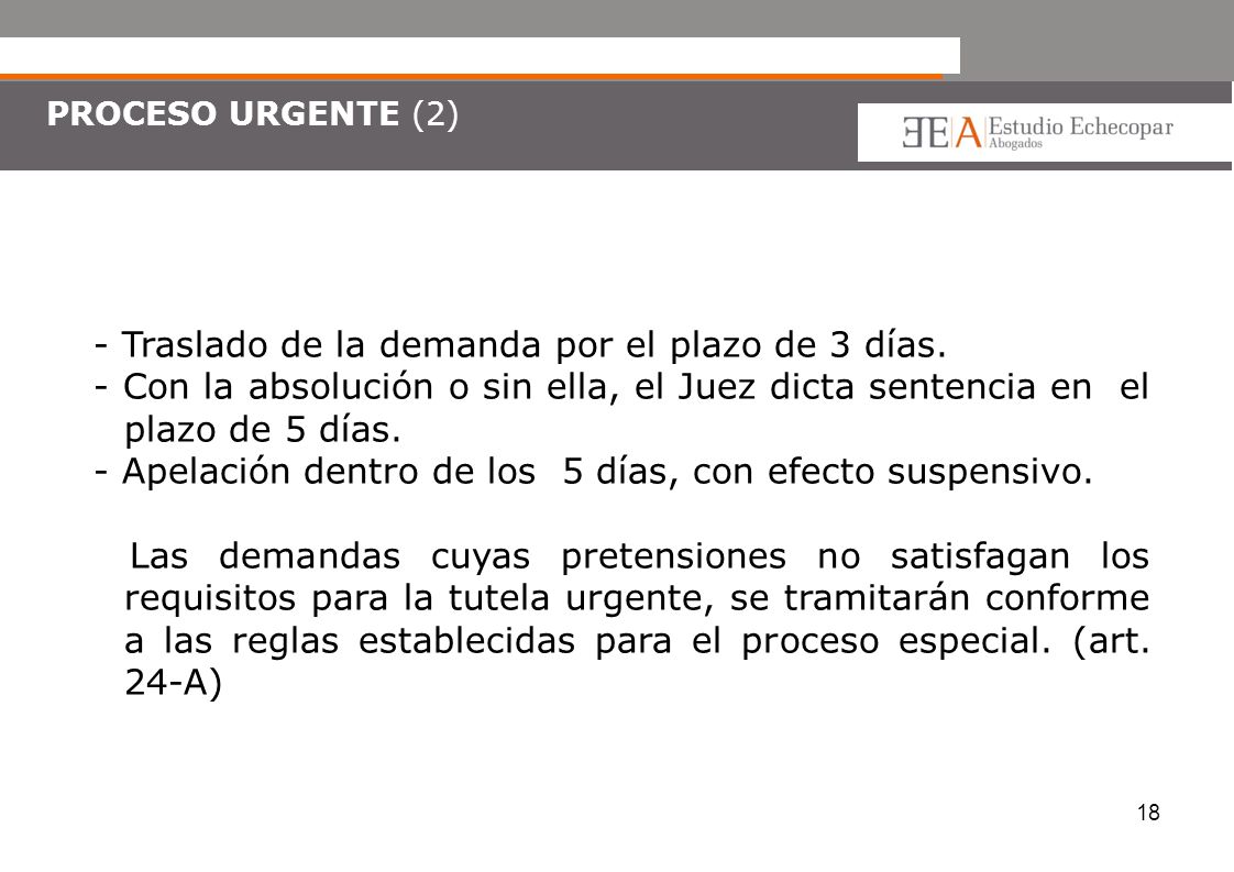 - Traslado de la demanda por el plazo de 3 días.