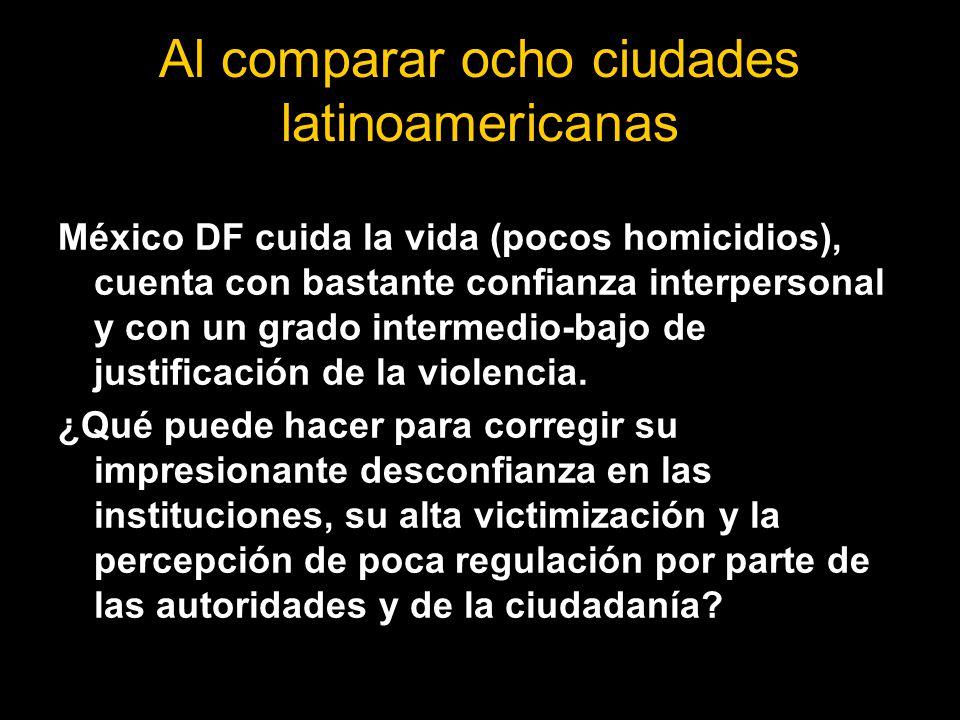 Al comparar ocho ciudades latinoamericanas