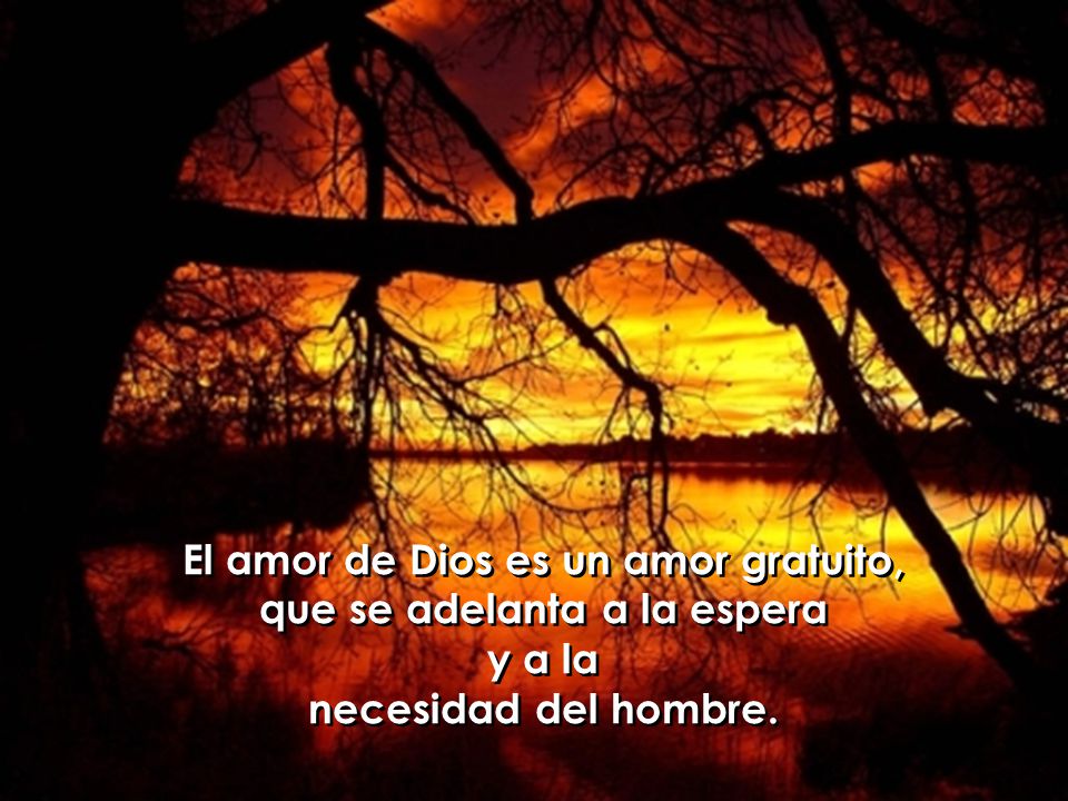 El amor de Dios es un amor gratuito, que se adelanta a la espera