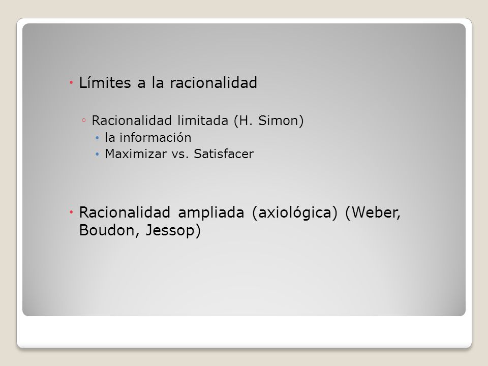 Límites a la racionalidad