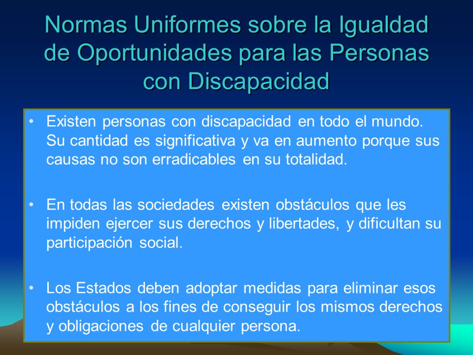 Normas Uniformes sobre la Igualdad de Oportunidades para las Personas con Discapacidad