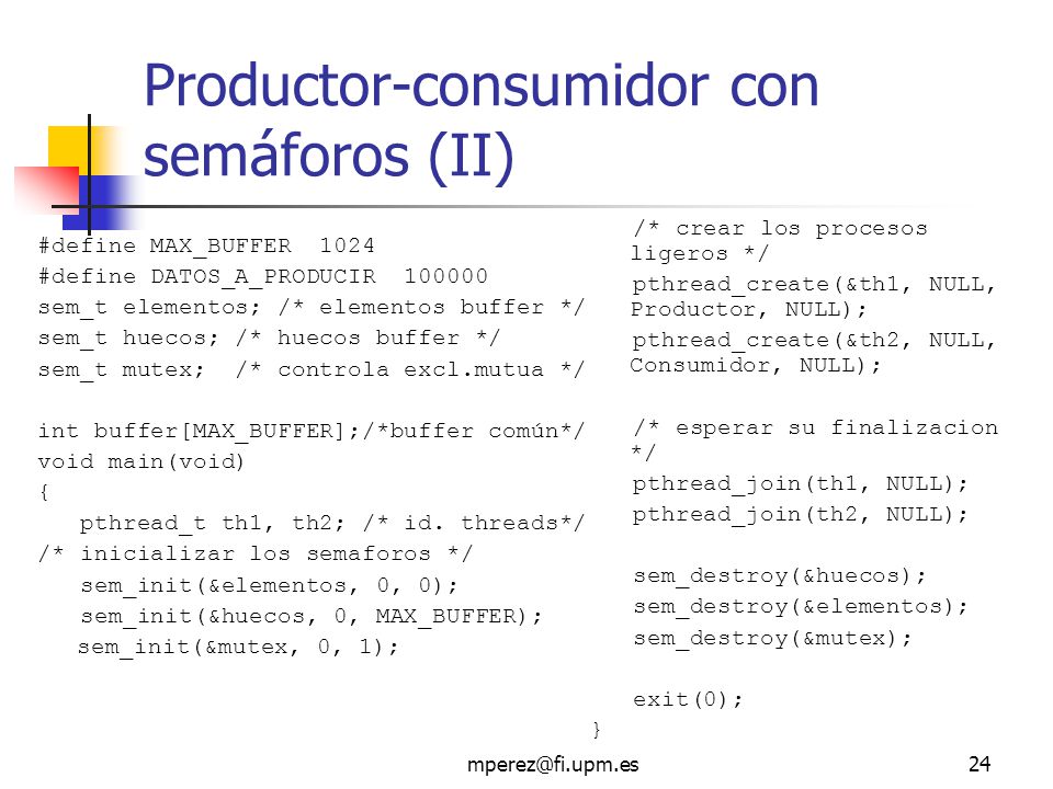 Productor-consumidor con semáforos (II)