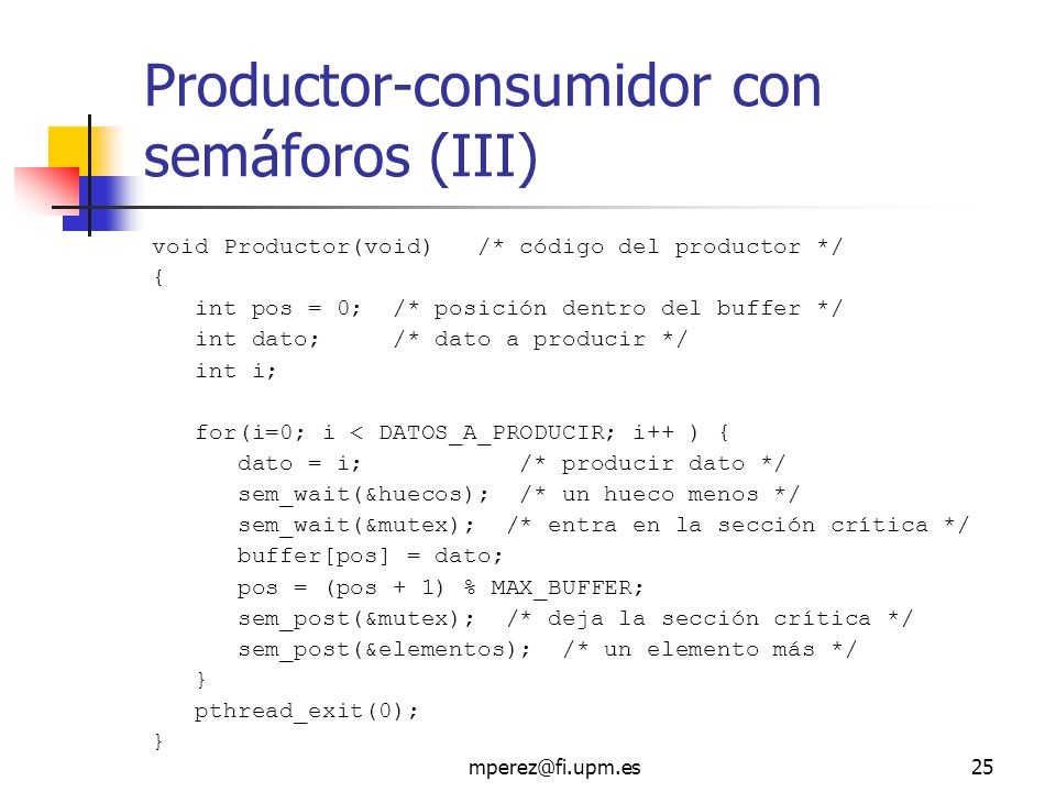 Productor-consumidor con semáforos (III)