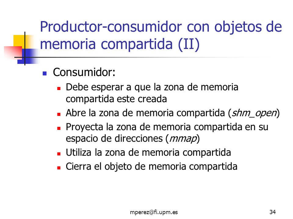Productor-consumidor con objetos de memoria compartida (II)