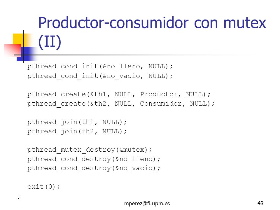 Productor-consumidor con mutex (II)