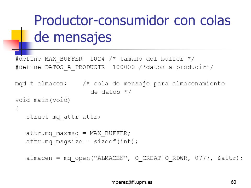 Productor-consumidor con colas de mensajes
