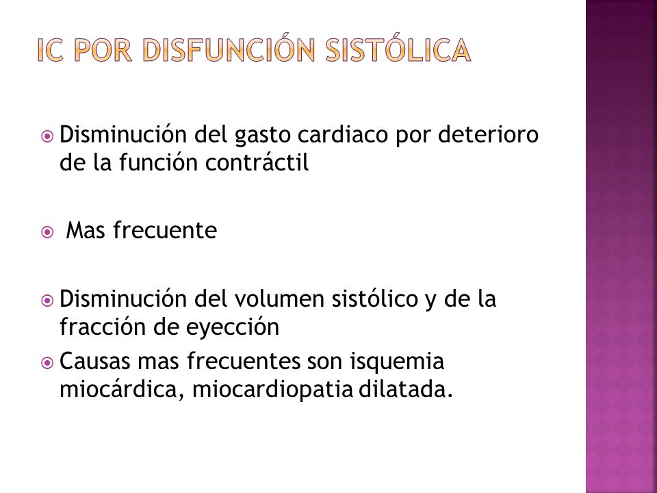 Ic por disfunción sistólica