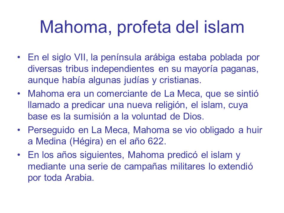 Mahoma, profeta del islam
