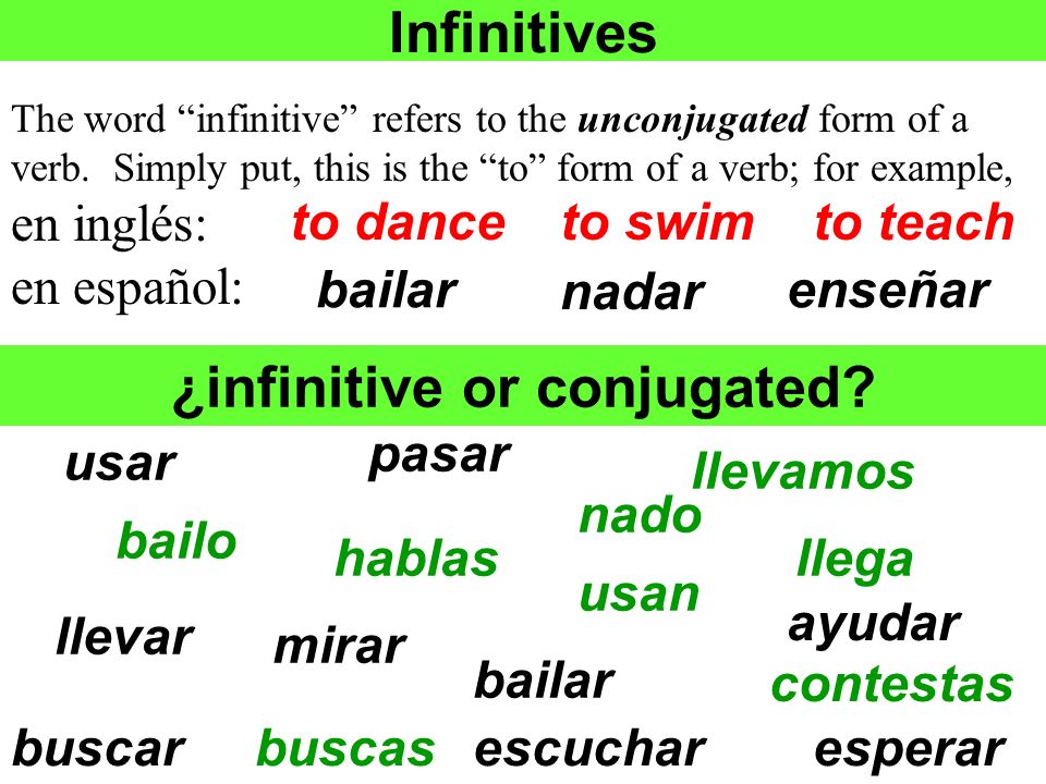 ¿infinitive or conjugated