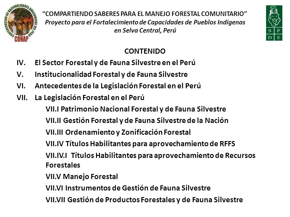 El Sector Forestal y de Fauna Silvestre en el Perú