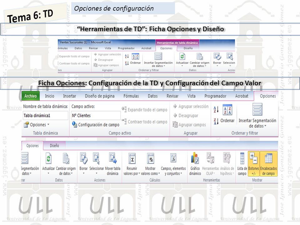 Tema 6: TD Opciones de configuración