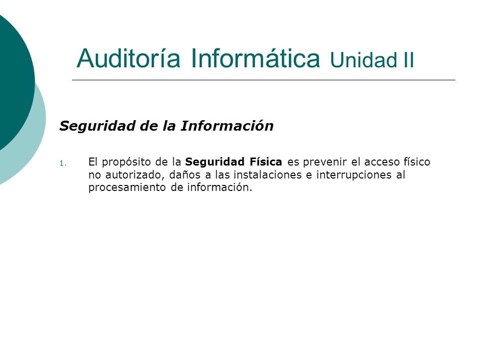 Auditoría Informática Unidad II