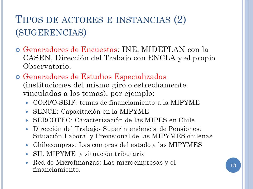 Tipos de actores e instancias (2) (sugerencias)