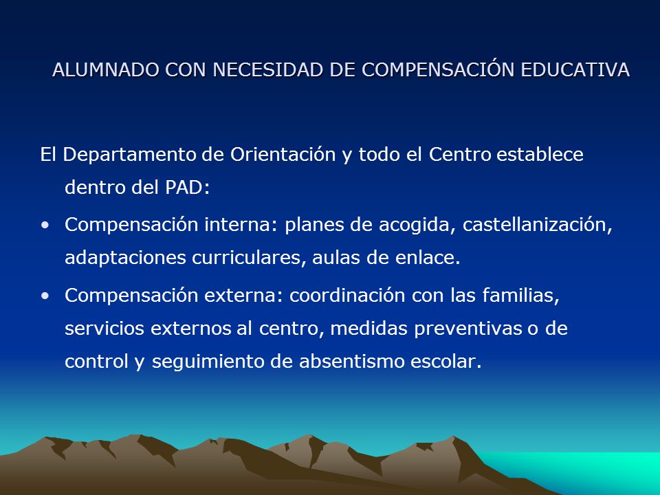 ALUMNADO CON NECESIDAD DE COMPENSACIÓN EDUCATIVA