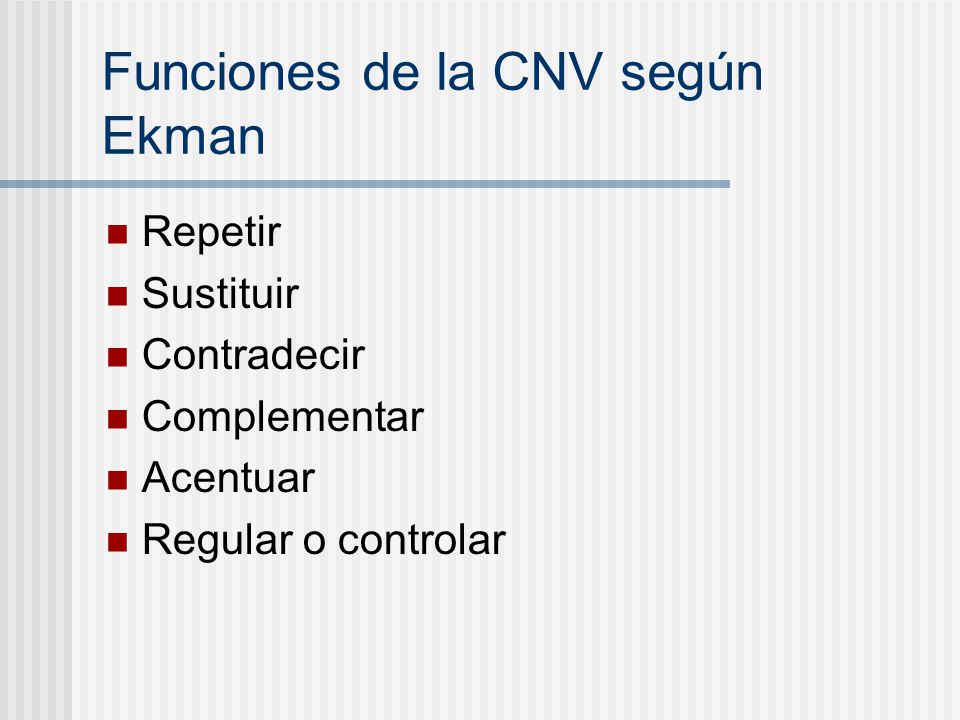 Funciones de la CNV según Ekman