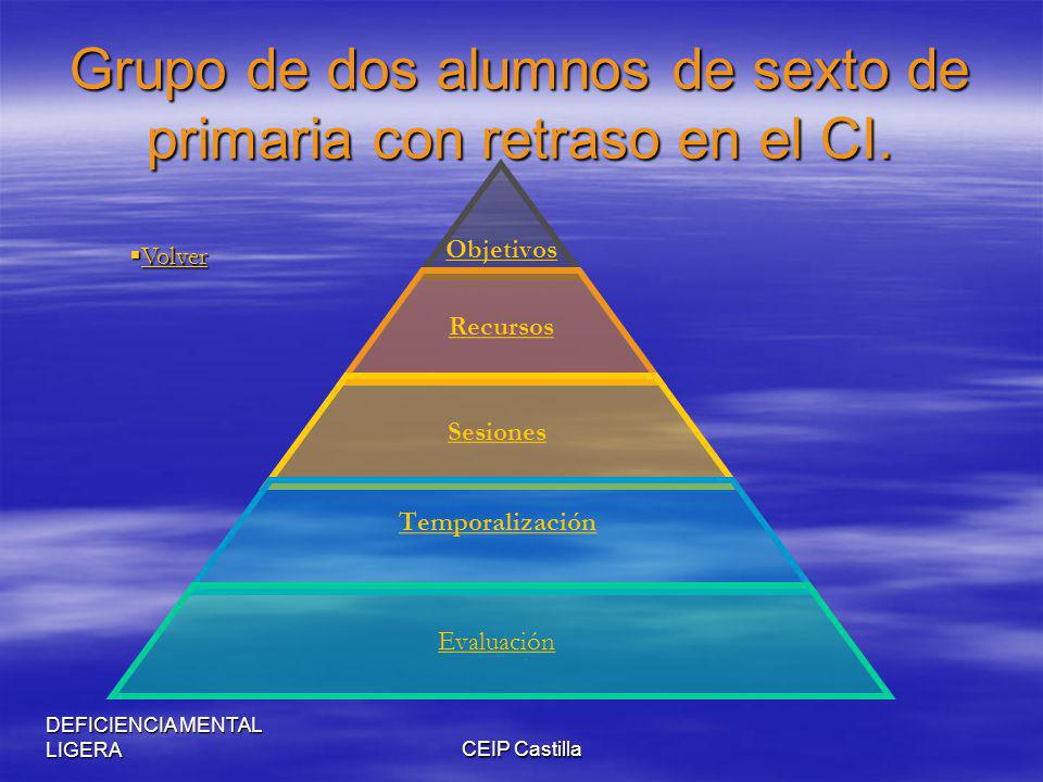 Grupo de dos alumnos de sexto de primaria con retraso en el CI.