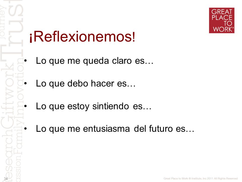 ¡Reflexionemos! Lo que me queda claro es… Lo que debo hacer es…
