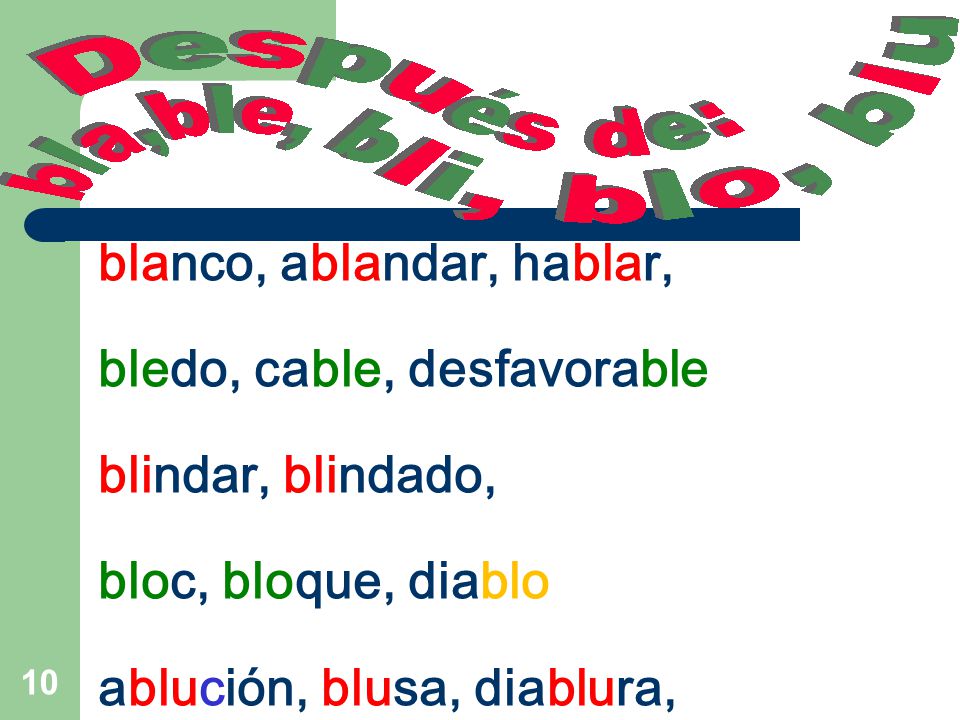 blanco, ablandar, hablar, bledo, cable, desfavorable blindar, blindado, bloc, bloque, diablo ablución, blusa, diablura,