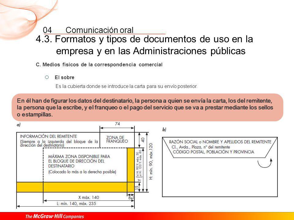 4.3. Formatos y tipos de documentos de uso en la empresa y en las Administraciones públicas