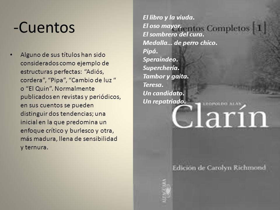-Cuentos El libro y la viuda. El oso mayor. El sombrero del cura.