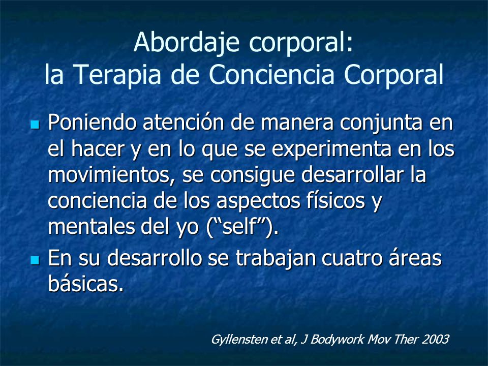 Abordaje corporal: la Terapia de Conciencia Corporal