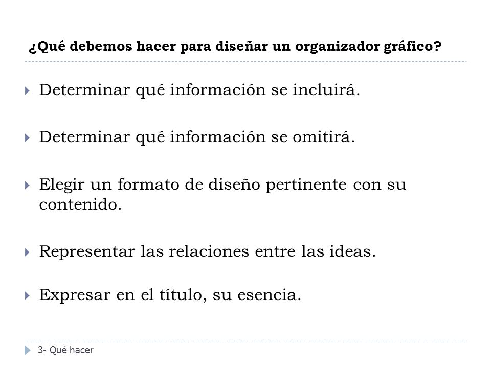 ¿Qué debemos hacer para diseñar un organizador gráfico