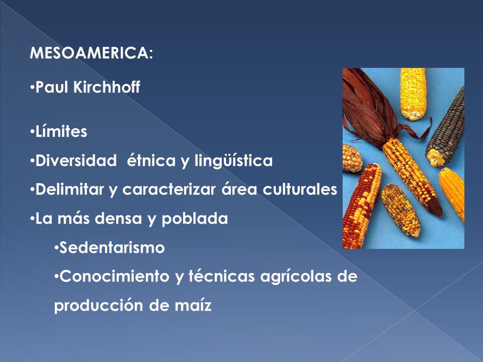 MESOAMERICA: Paul Kirchhoff. Límites. Diversidad étnica y lingüística. Delimitar y caracterizar área culturales.