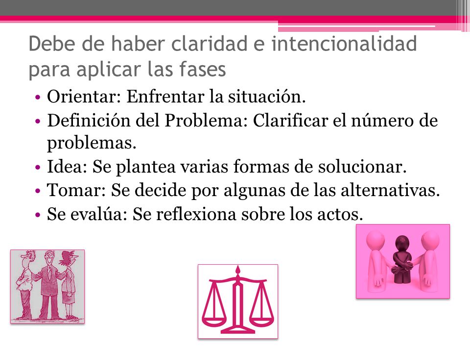 Debe de haber claridad e intencionalidad para aplicar las fases