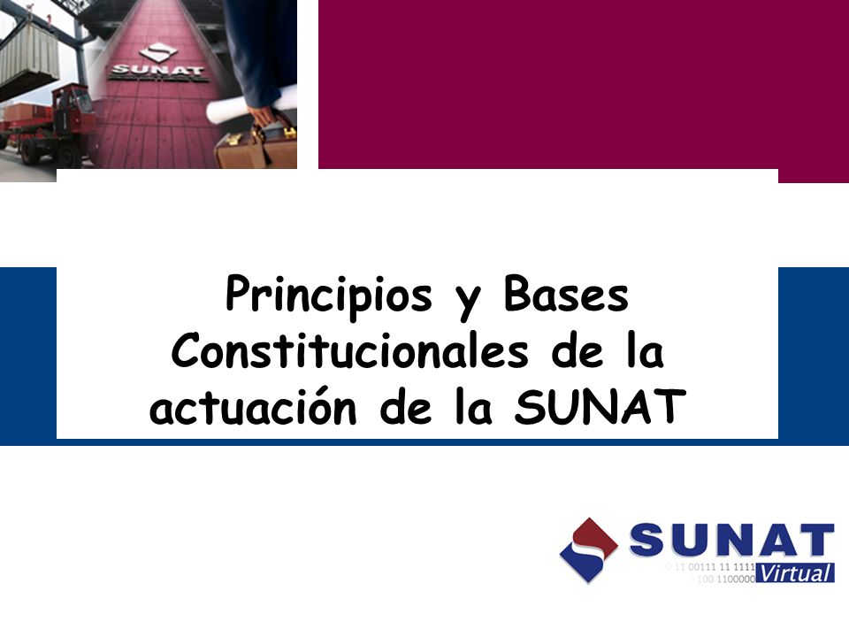 Principios y Bases Constitucionales de la actuación de la SUNAT
