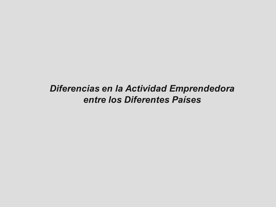 Diferencias en la Actividad Emprendedora entre los Diferentes Países